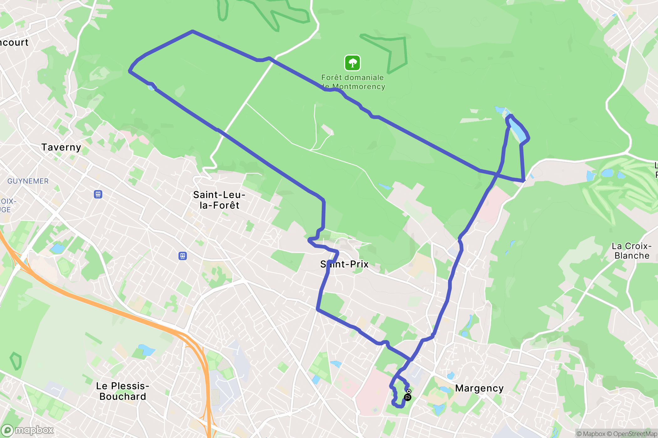 Eaubonne : carte du parcours de randonnée - France
