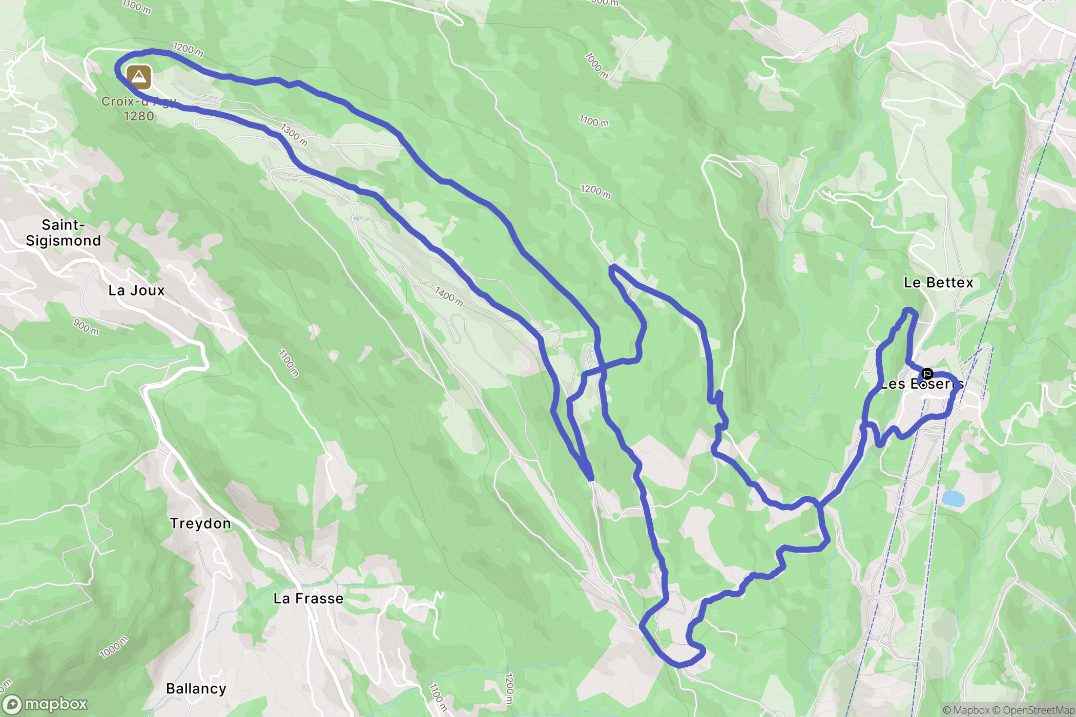 Morillon : carte du parcours de randonnée - France