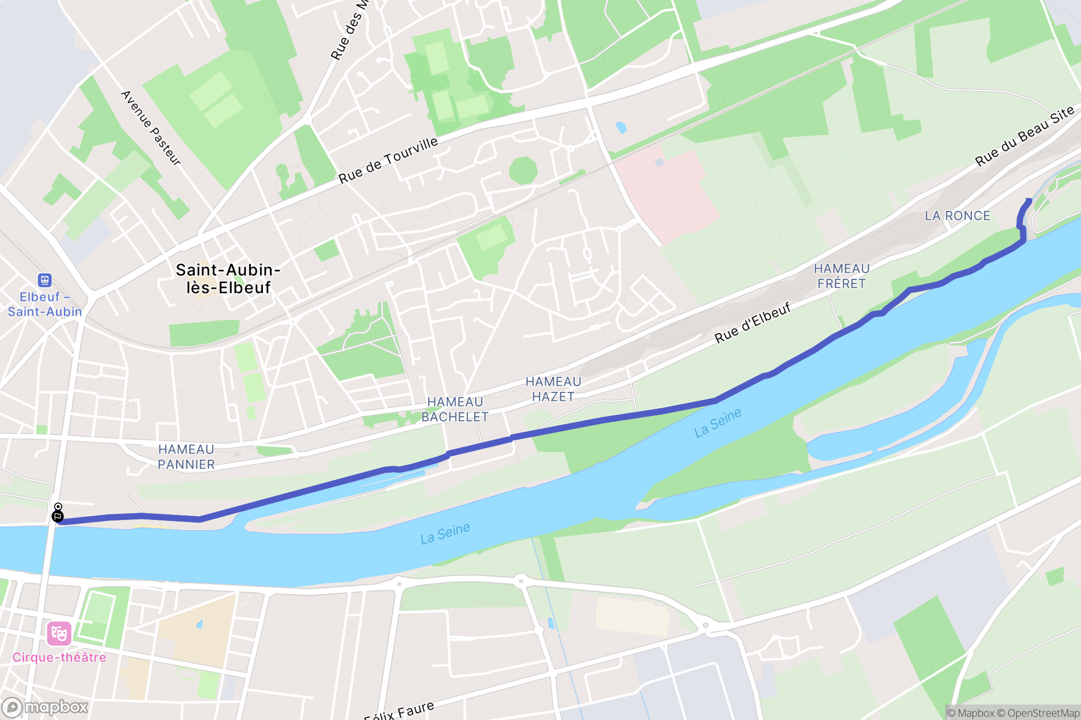 Saint-Aubin-lès-Elbeuf : carte du parcours de randonnée - France