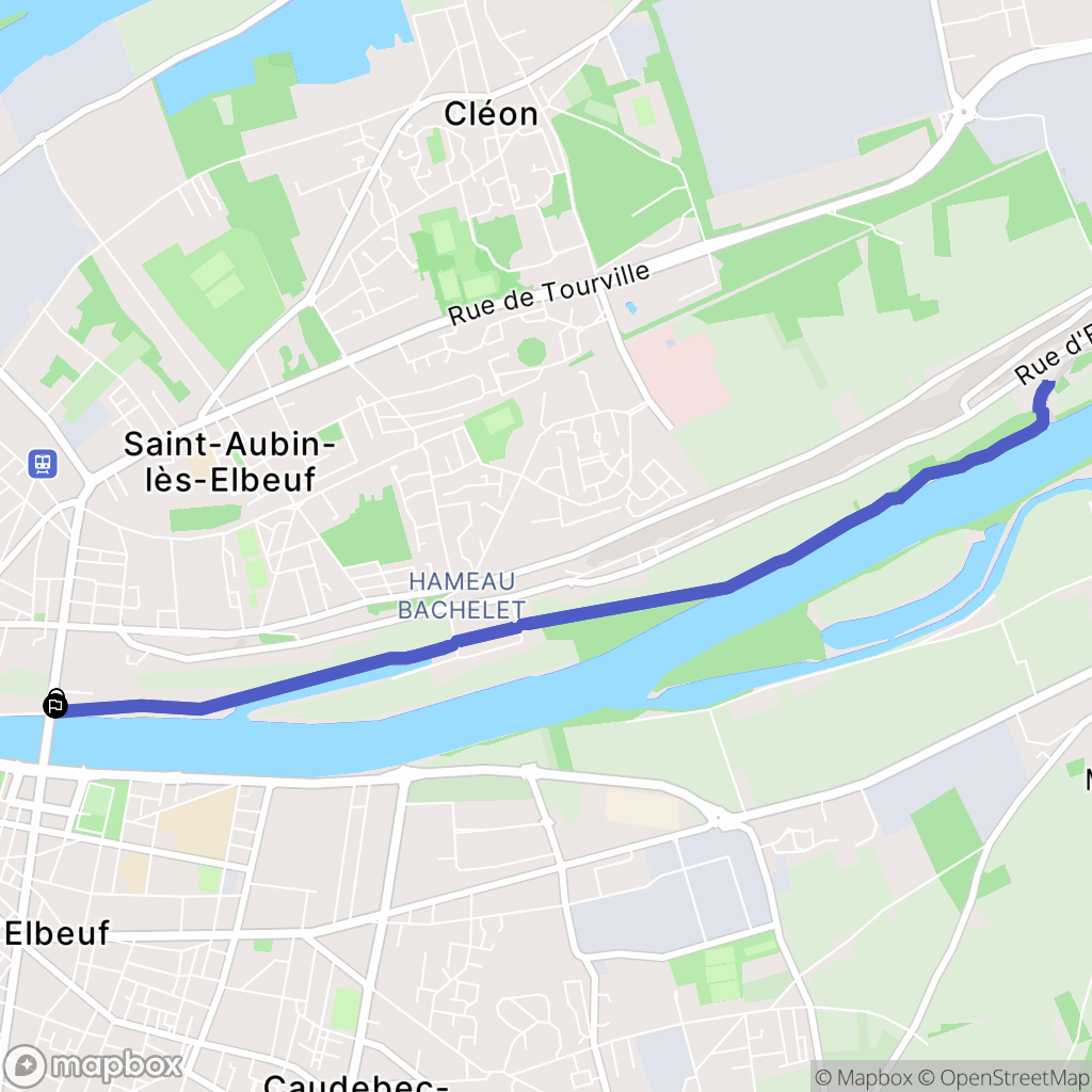 Saint-Aubin-lès-Elbeuf : carte du parcours de randonnée - France