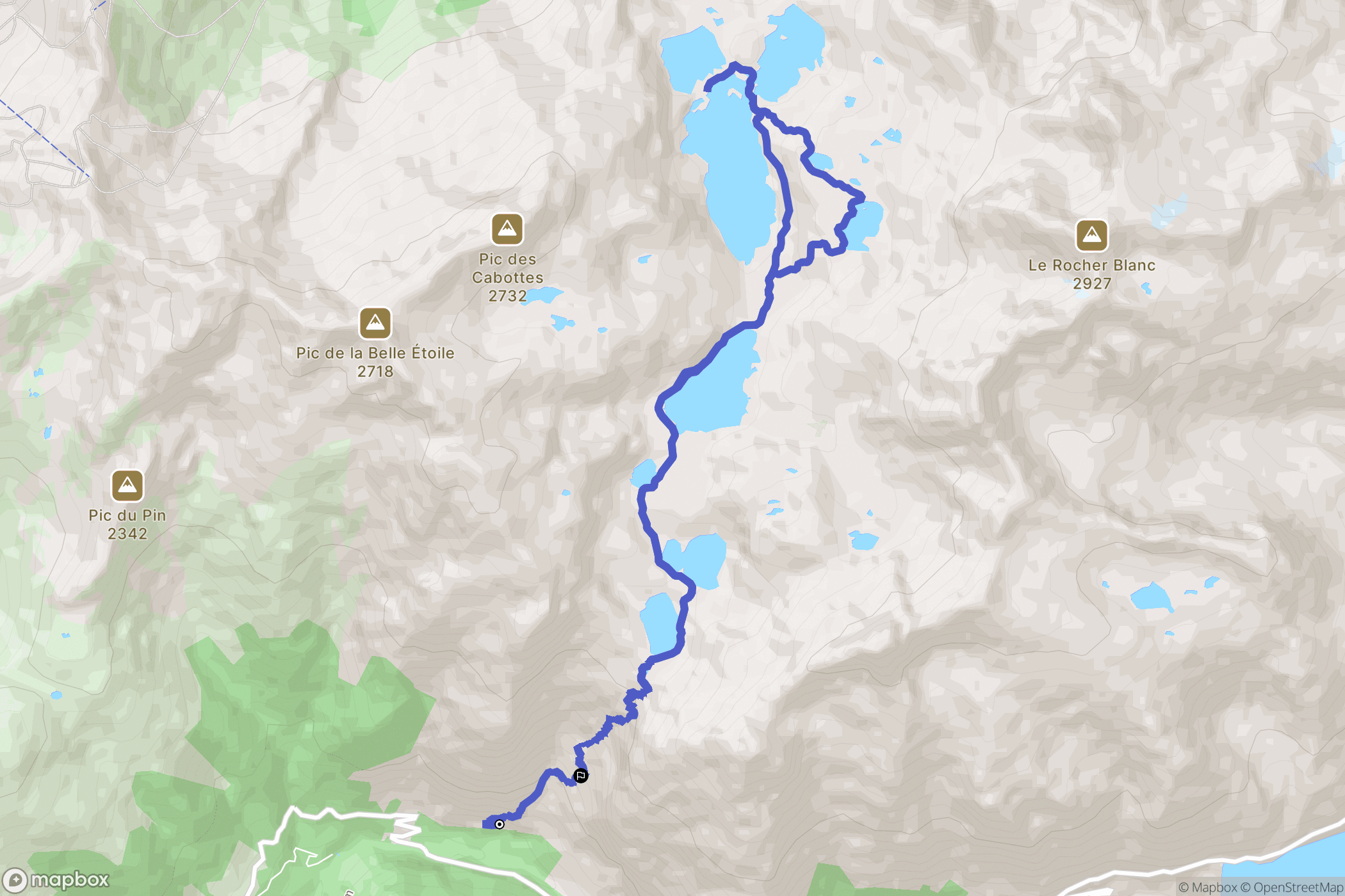 Allemond : carte du parcours de randonnée - France