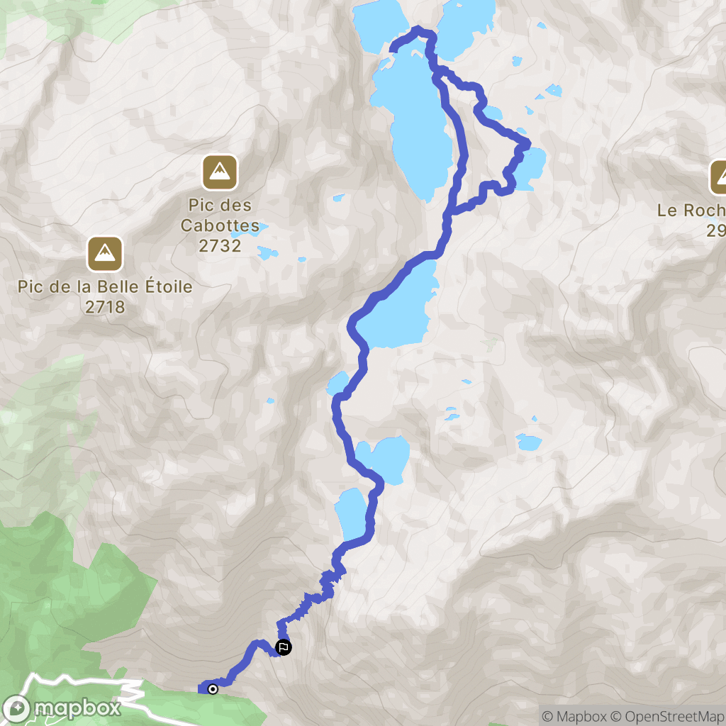 Allemond : carte du parcours de randonnée - France