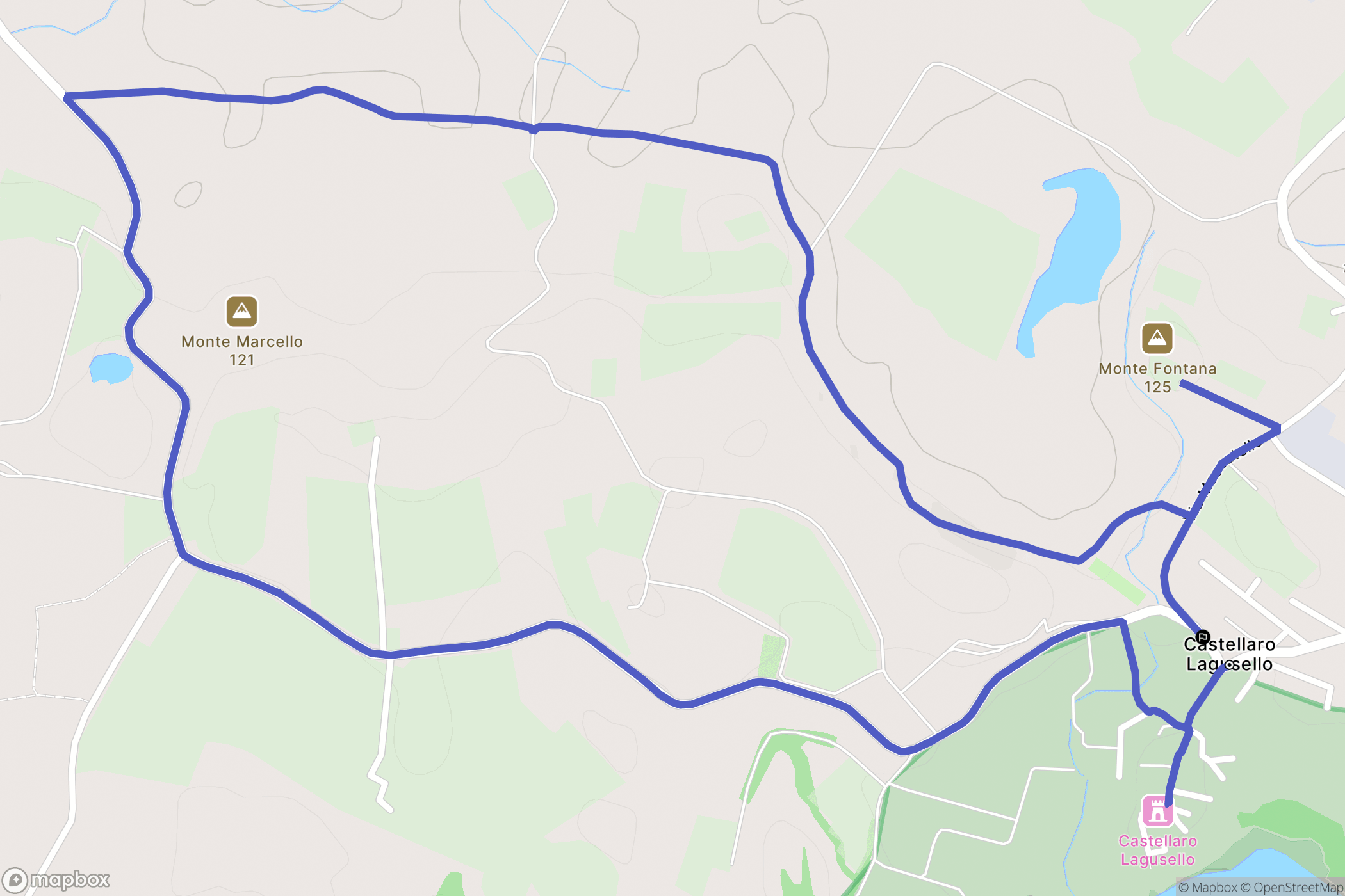 Castellaro Lagusello : carte du parcours de randonnée - Italy