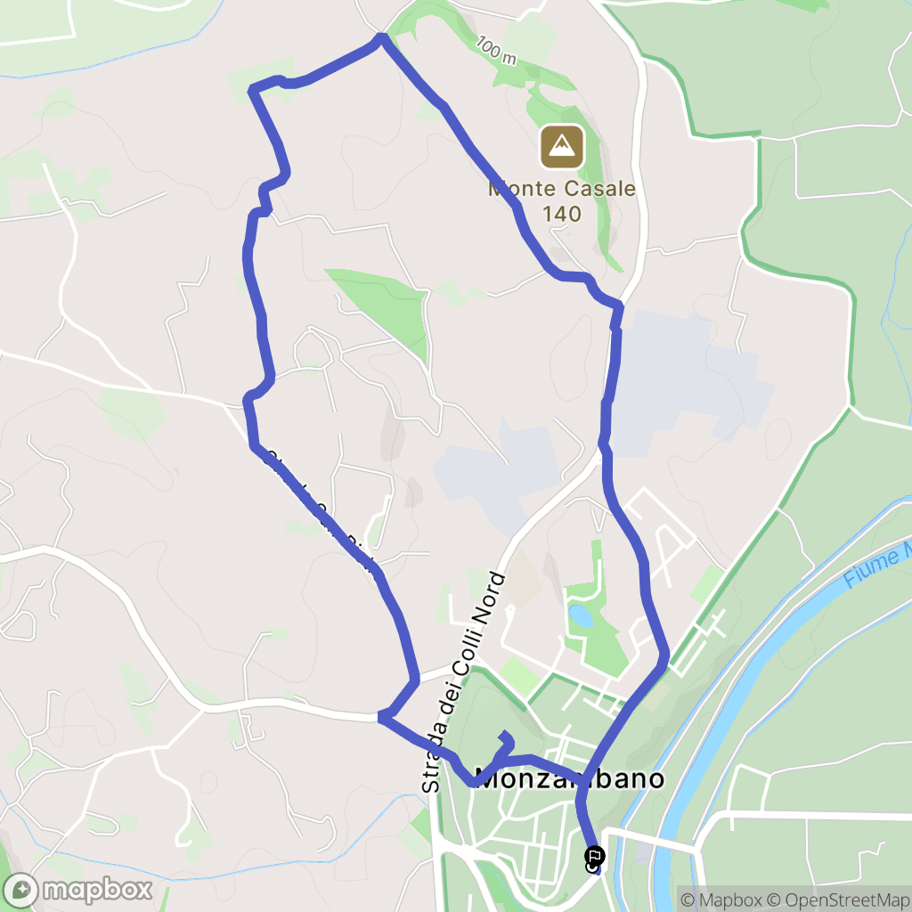 Monzambano : carte du parcours de randonnée - Italy
