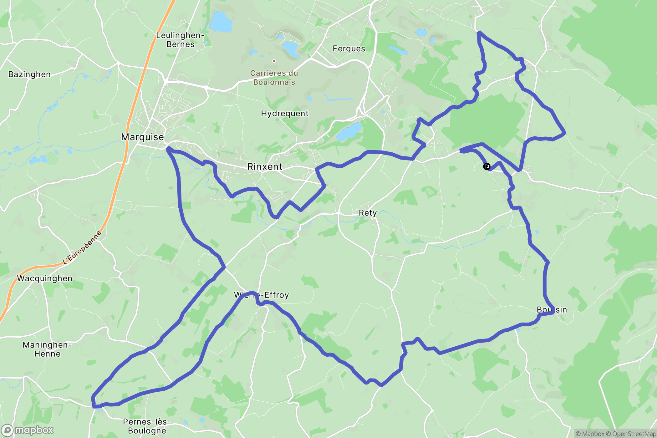 Hardinghen : carte du parcours de randonnée - France