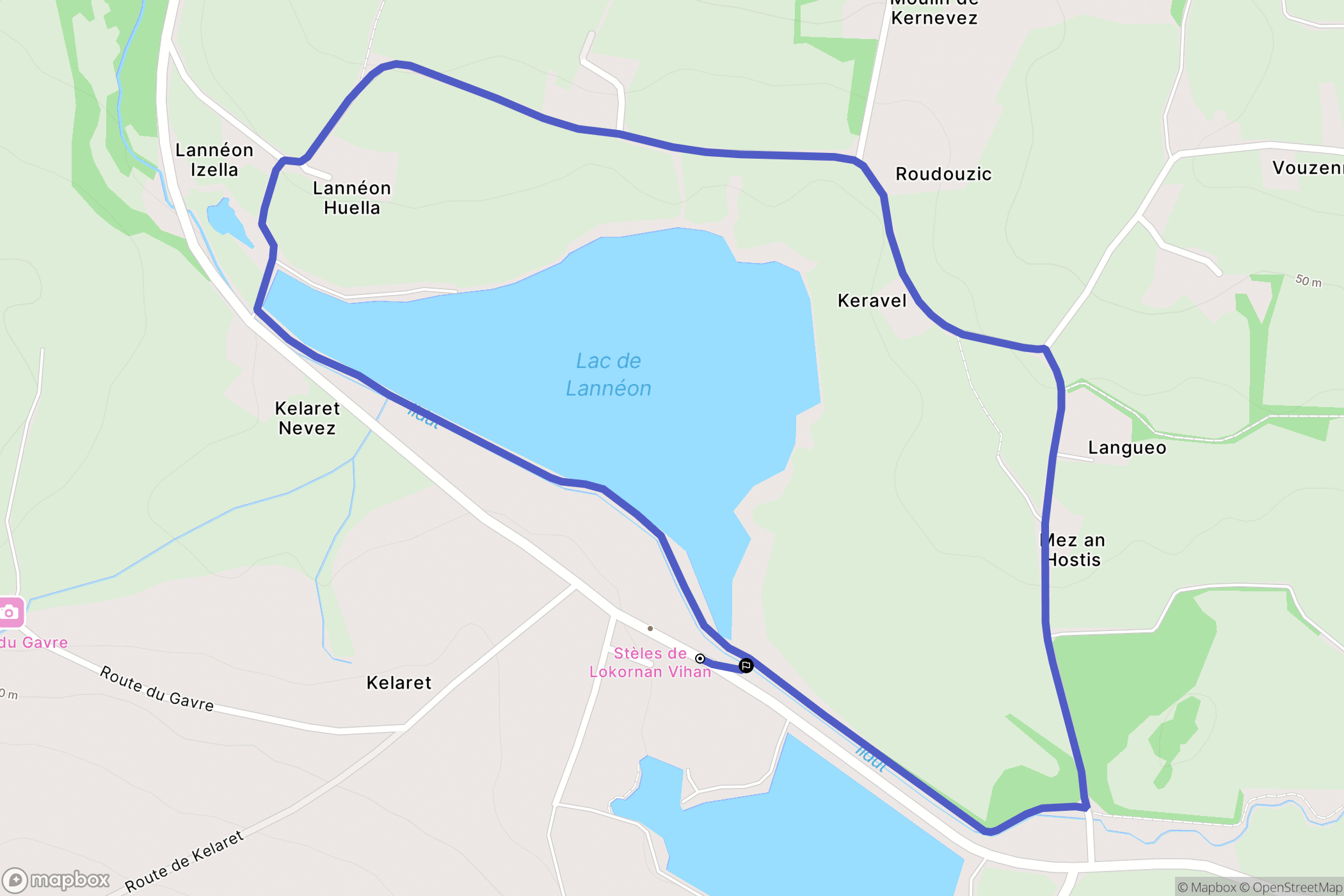 Plouarzel : carte du parcours de randonnée - France