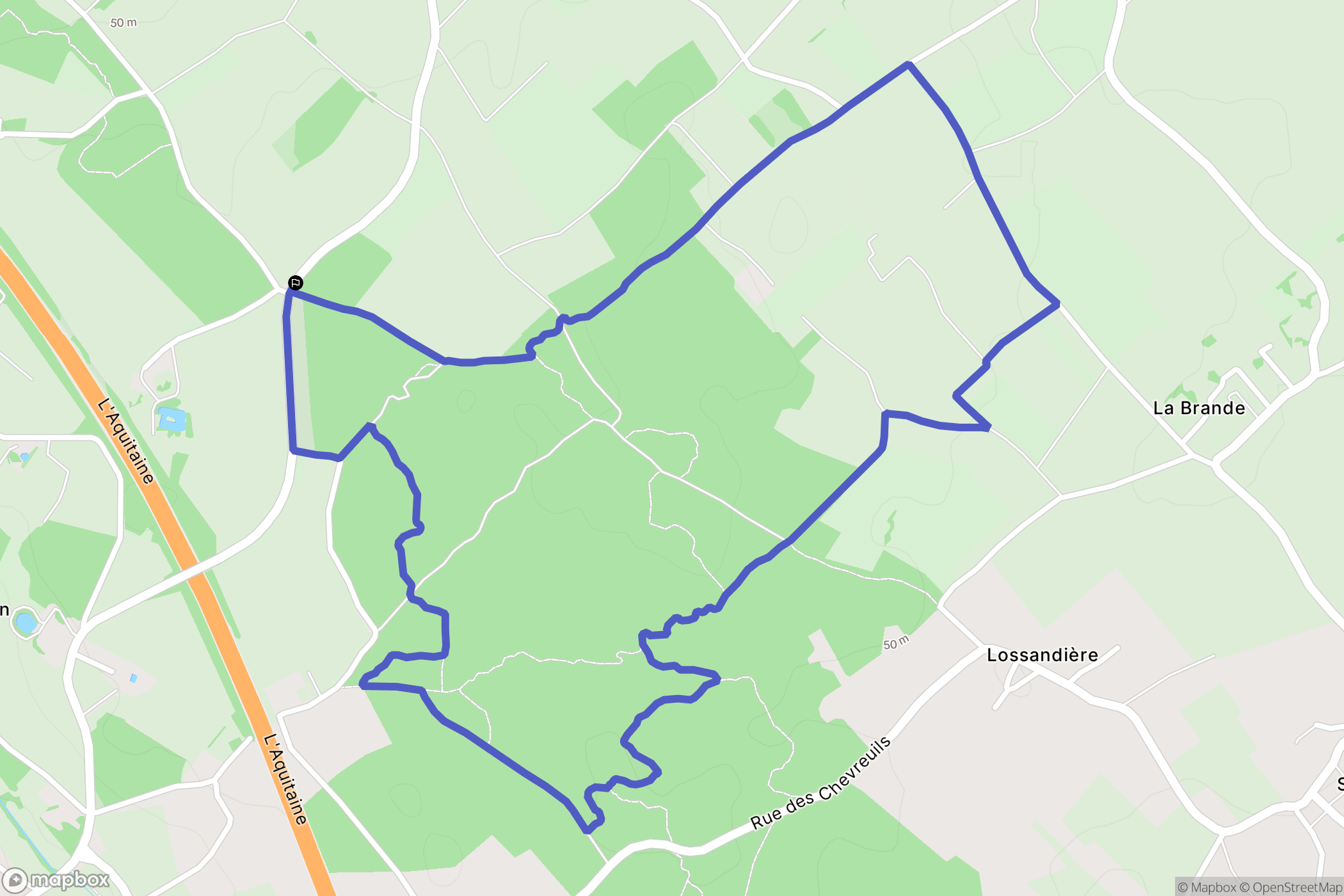 Berneuil : carte du parcours de randonnée - France