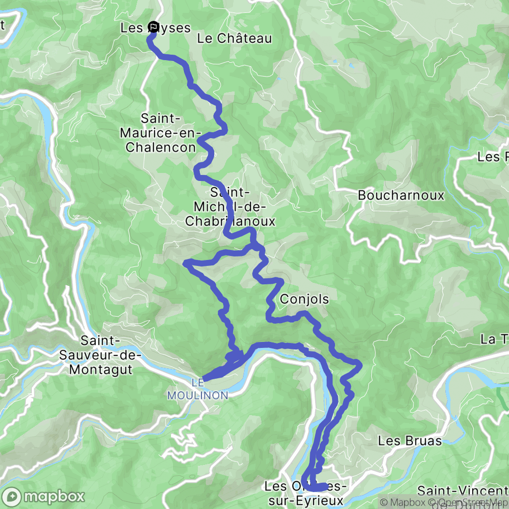 Saint-Maurice-en-Chalencon : carte du parcours de randonnée - France