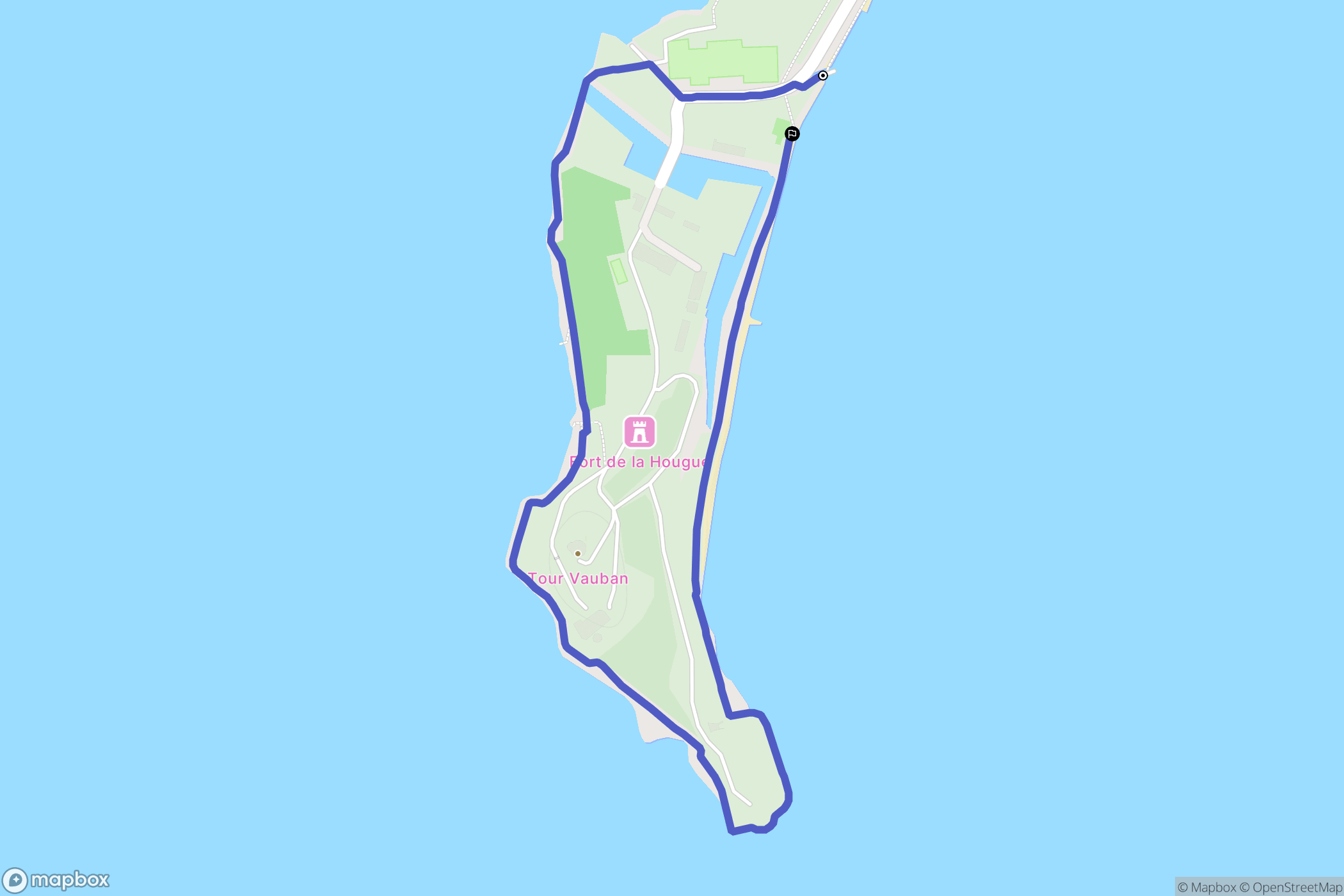 Saint-Vaast-la-Hougue : carte du parcours de randonnée - France