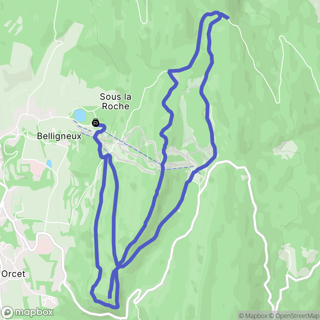 Plateau d'Hauteville : carte du parcours de randonnée - France