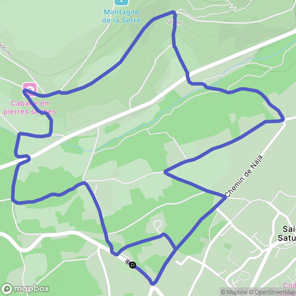 Saint-Saturnin : carte du parcours de randonnée - France
