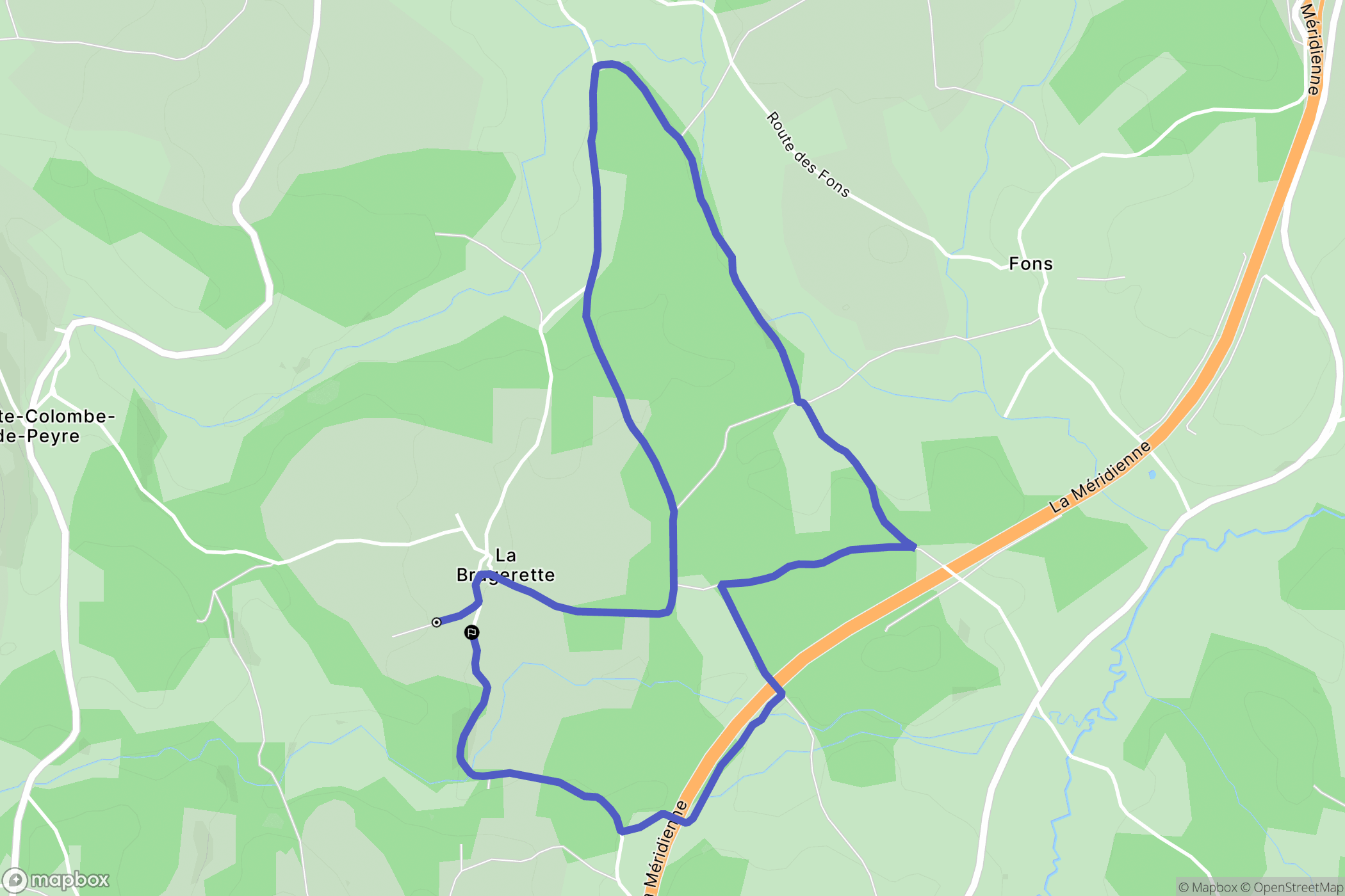 Peyre en Aubrac : carte du parcours de randonnée - France