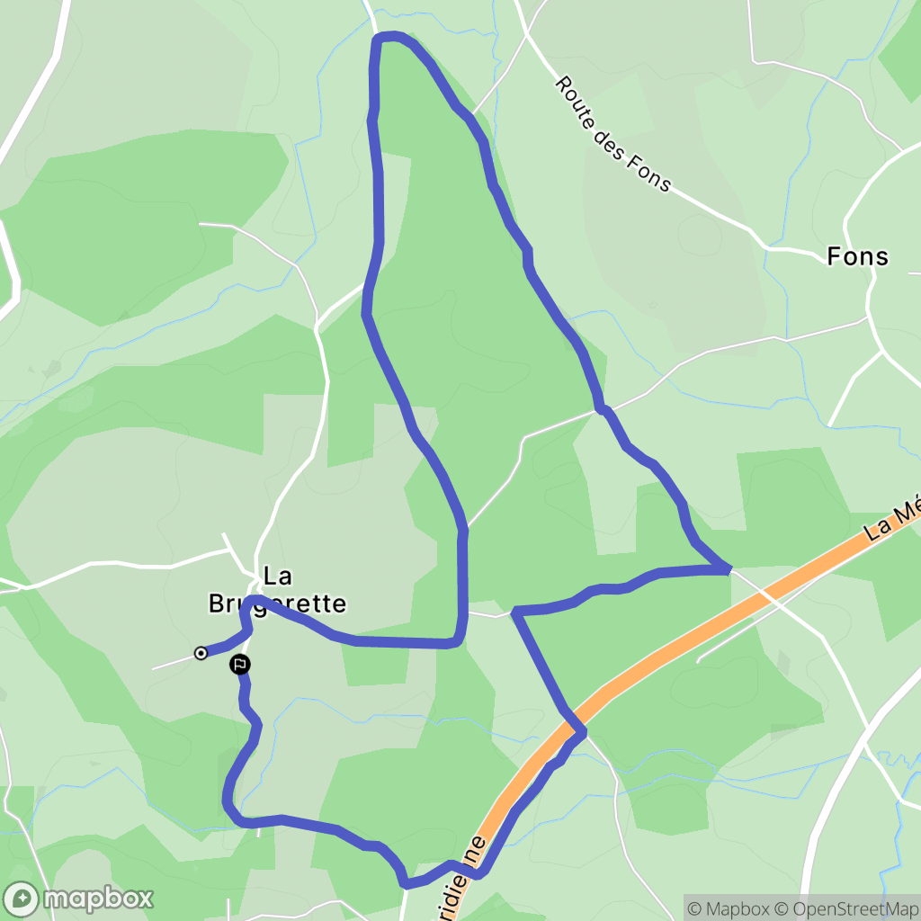 Peyre en Aubrac : carte du parcours de randonnée - France