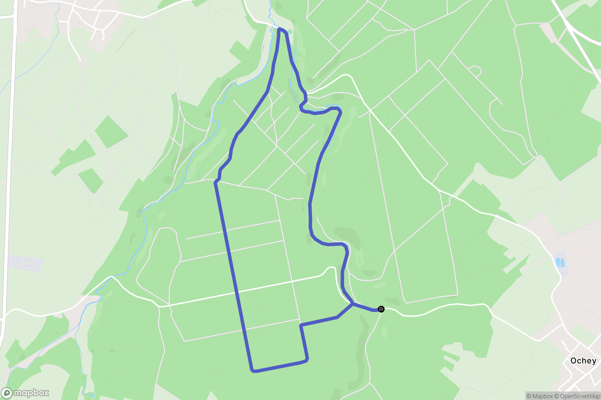 Ochey : carte du parcours de randonnée - France