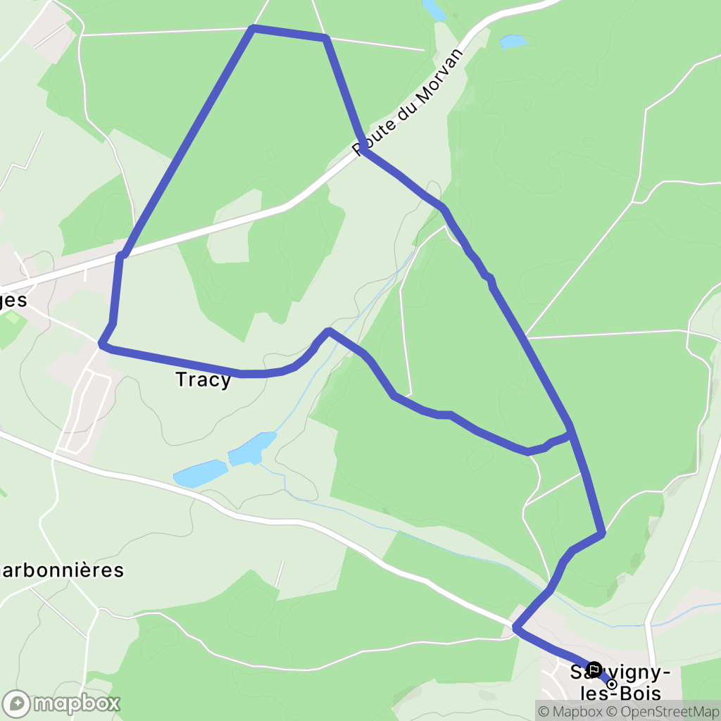 Sauvigny-les-Bois : carte du parcours de randonnée - France