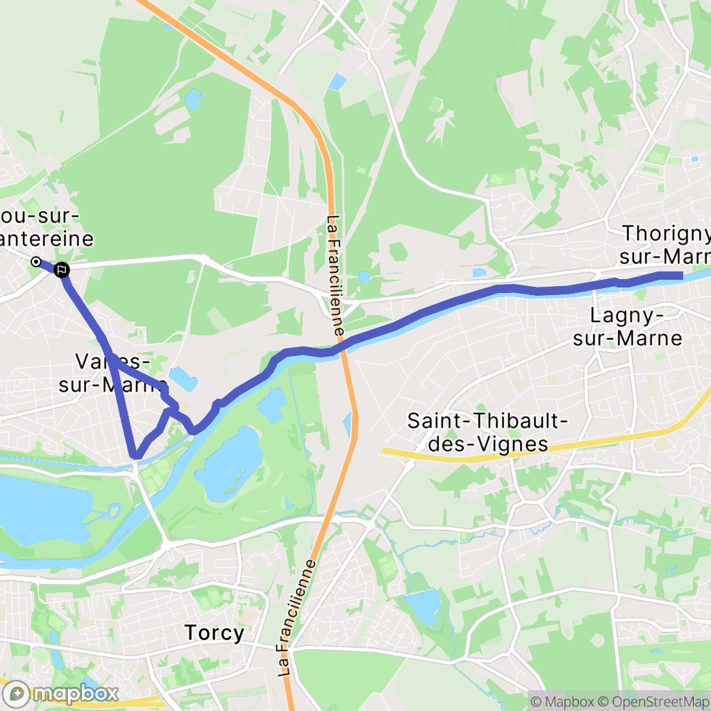 Brou-sur-Chantereine : carte du parcours de randonnée - France
