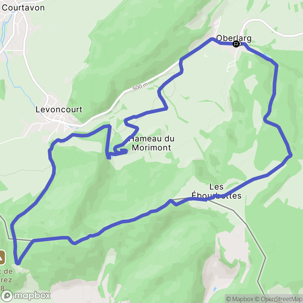 Oberlarg : carte du parcours de randonnée - France