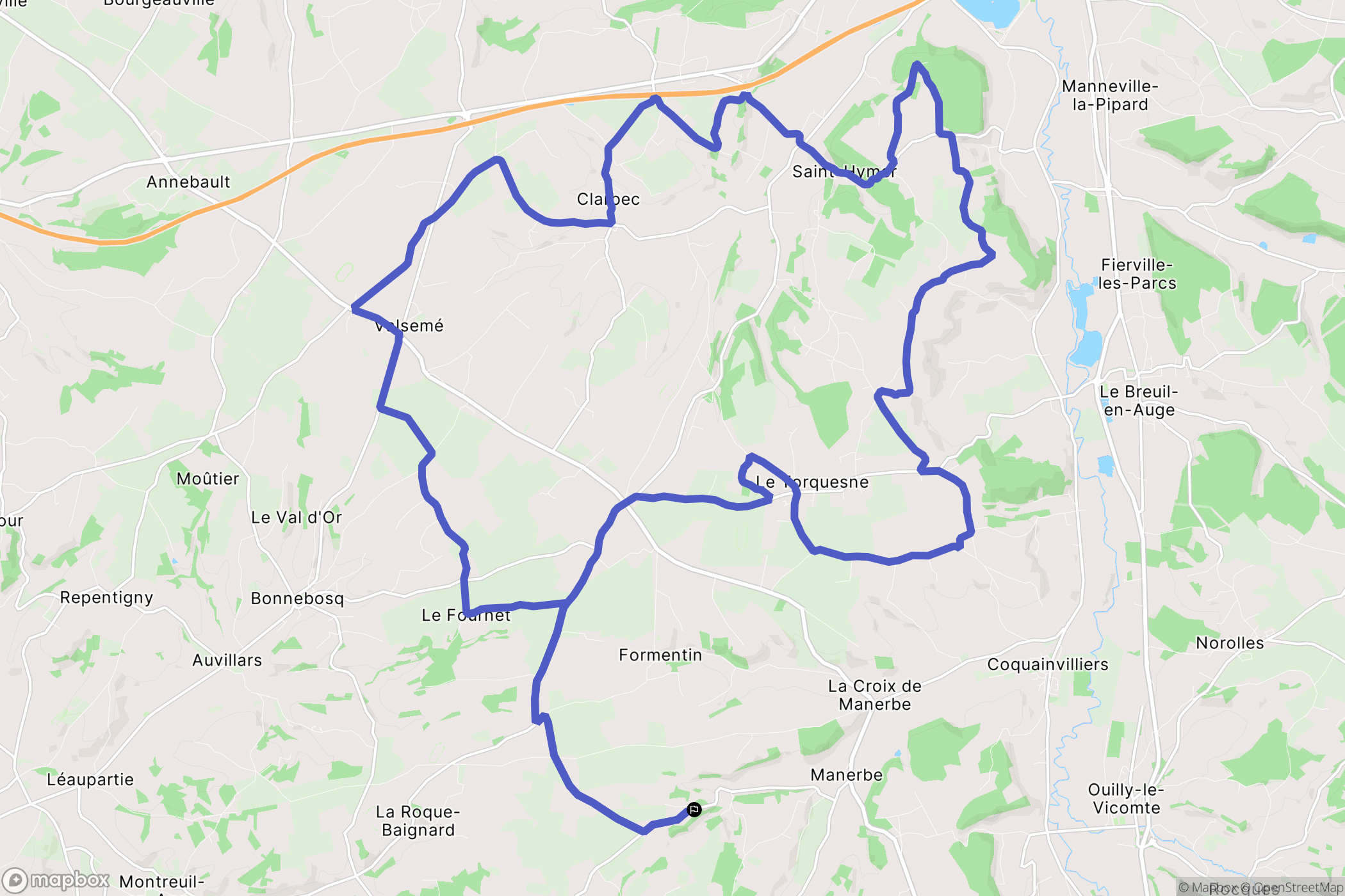 Manerbe : carte du parcours de randonnée - France