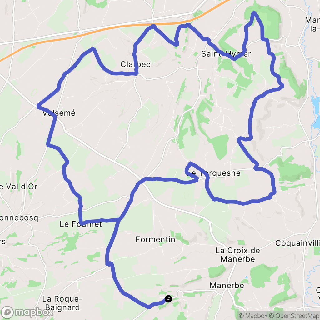 Manerbe : carte du parcours de randonnée - France