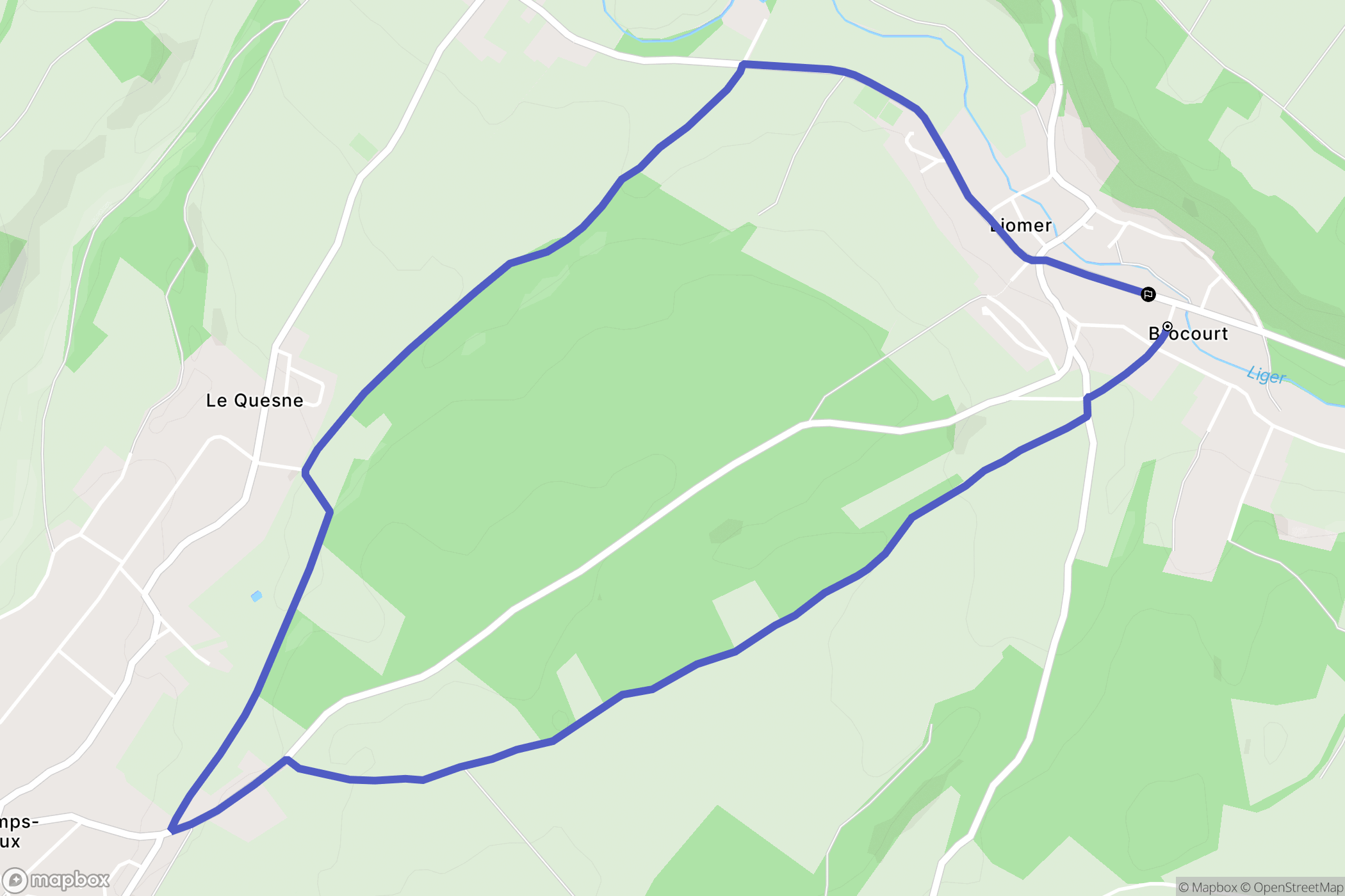 Brocourt : carte du parcours de randonnée - France