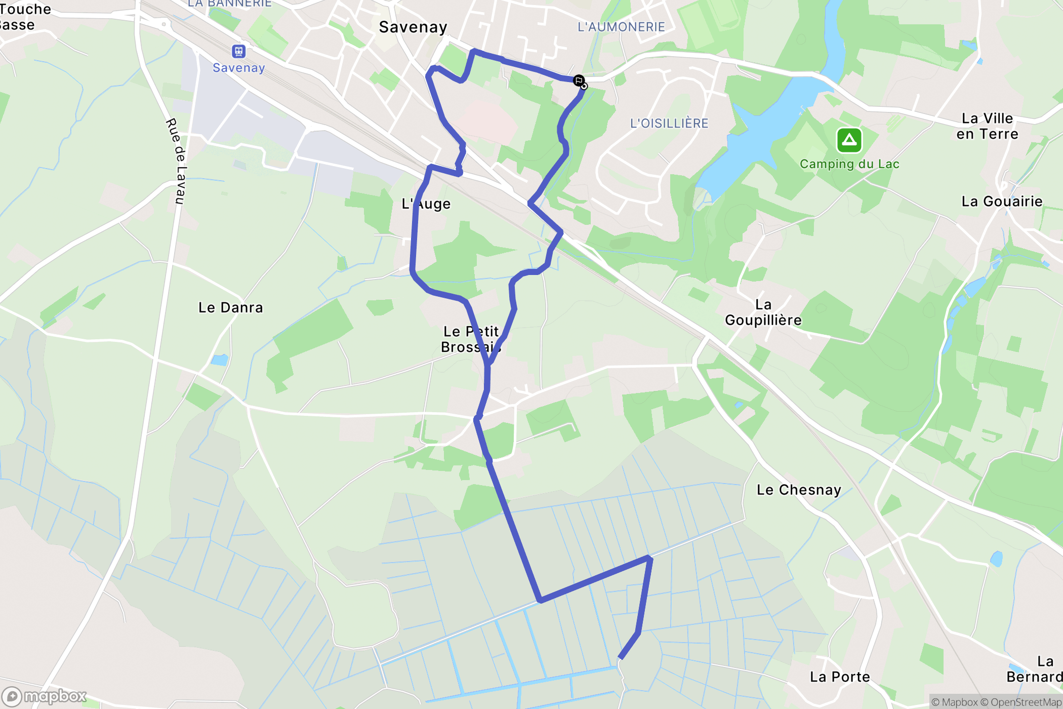 Savenay : carte du parcours de randonnée - France