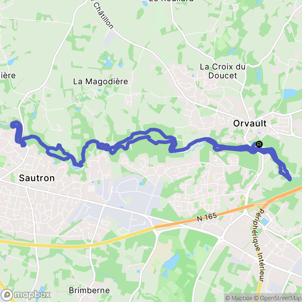 Orvault : carte du parcours de randonnée - France