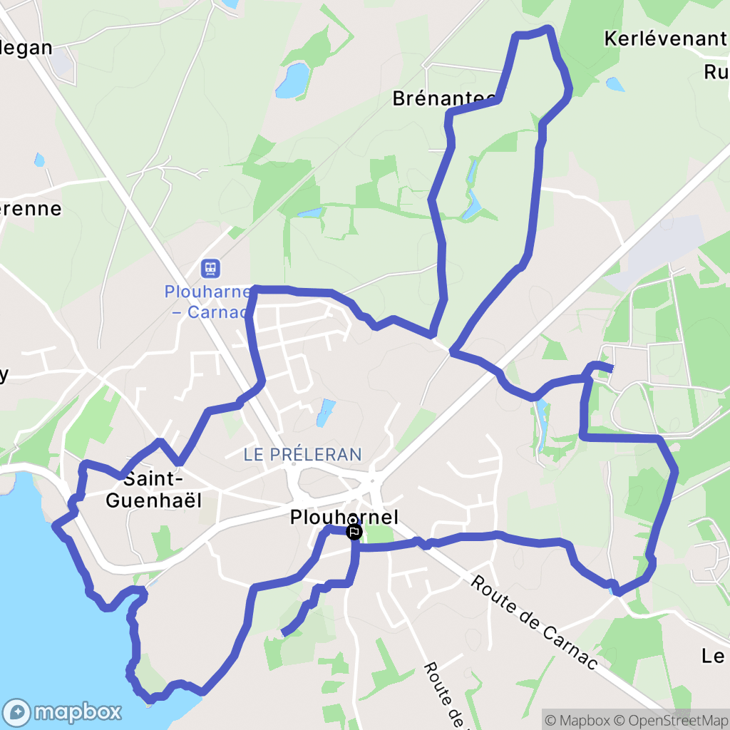 Plouharnel : carte du parcours de randonnée - France