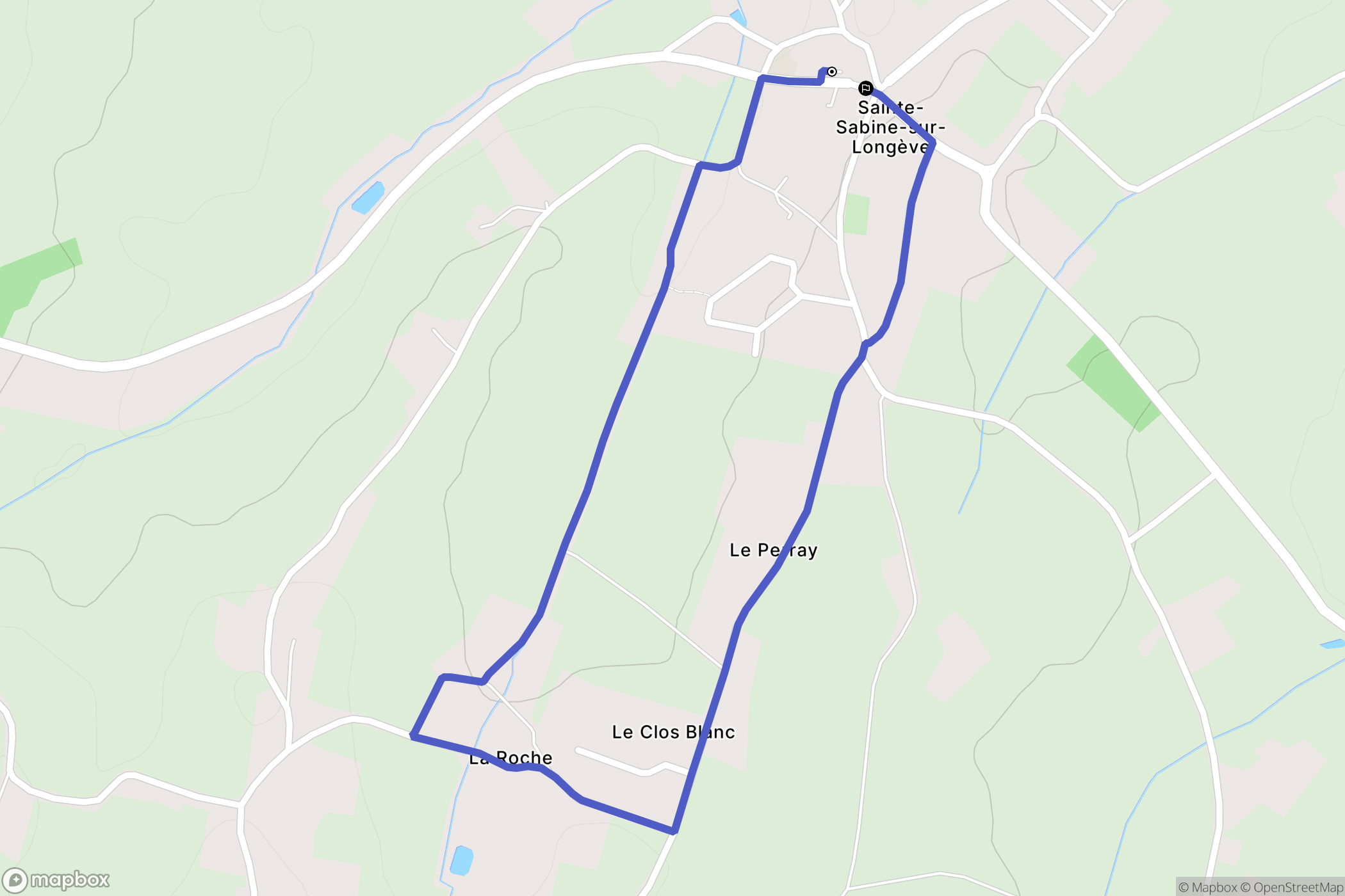 Sainte-Sabine-sur-Longève : carte du parcours de randonnée - France