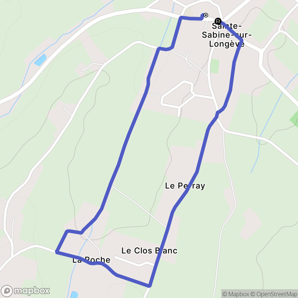 Sainte-Sabine-sur-Longève : carte du parcours de randonnée - France