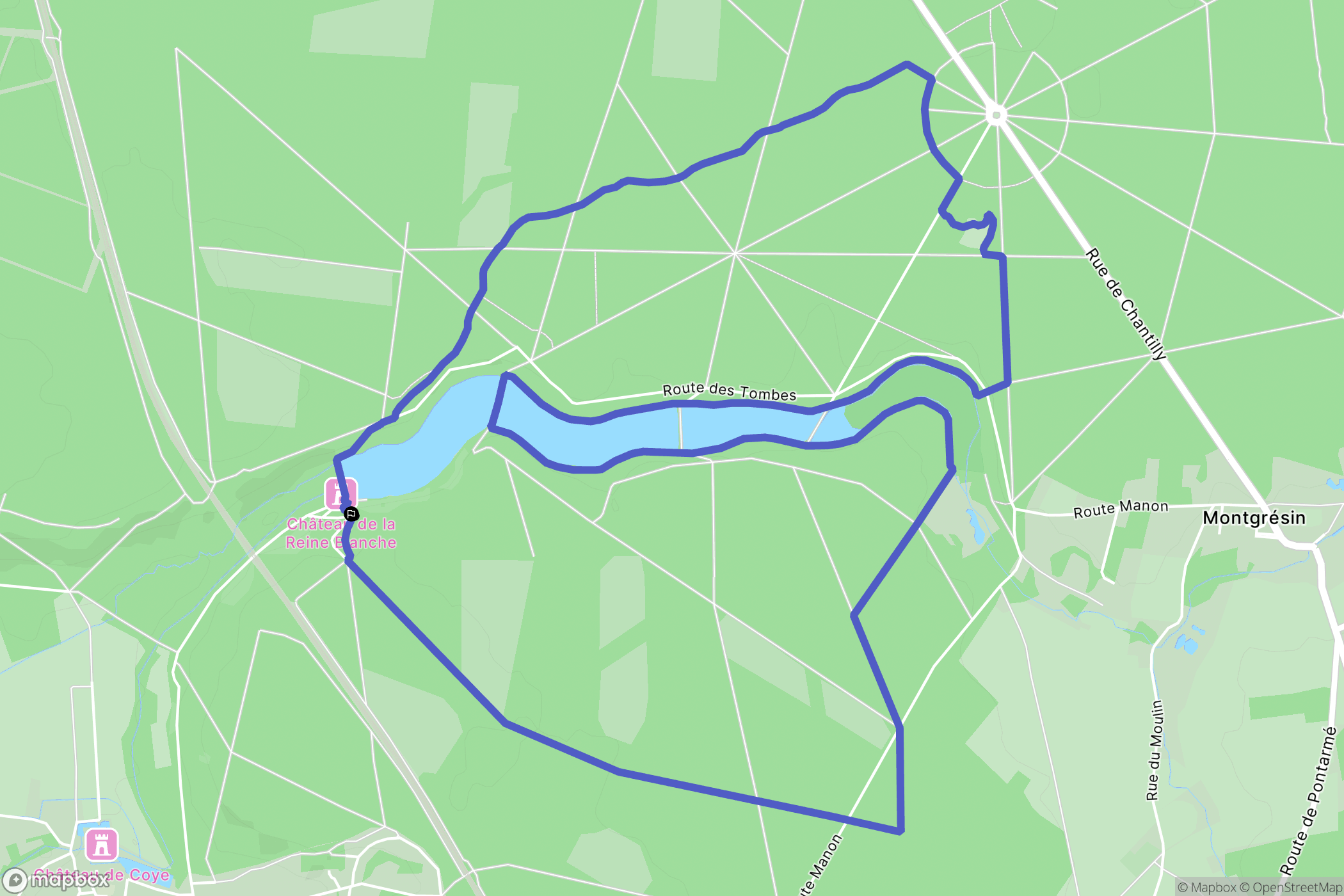 Coye-la-Forêt : carte du parcours de randonnée - France