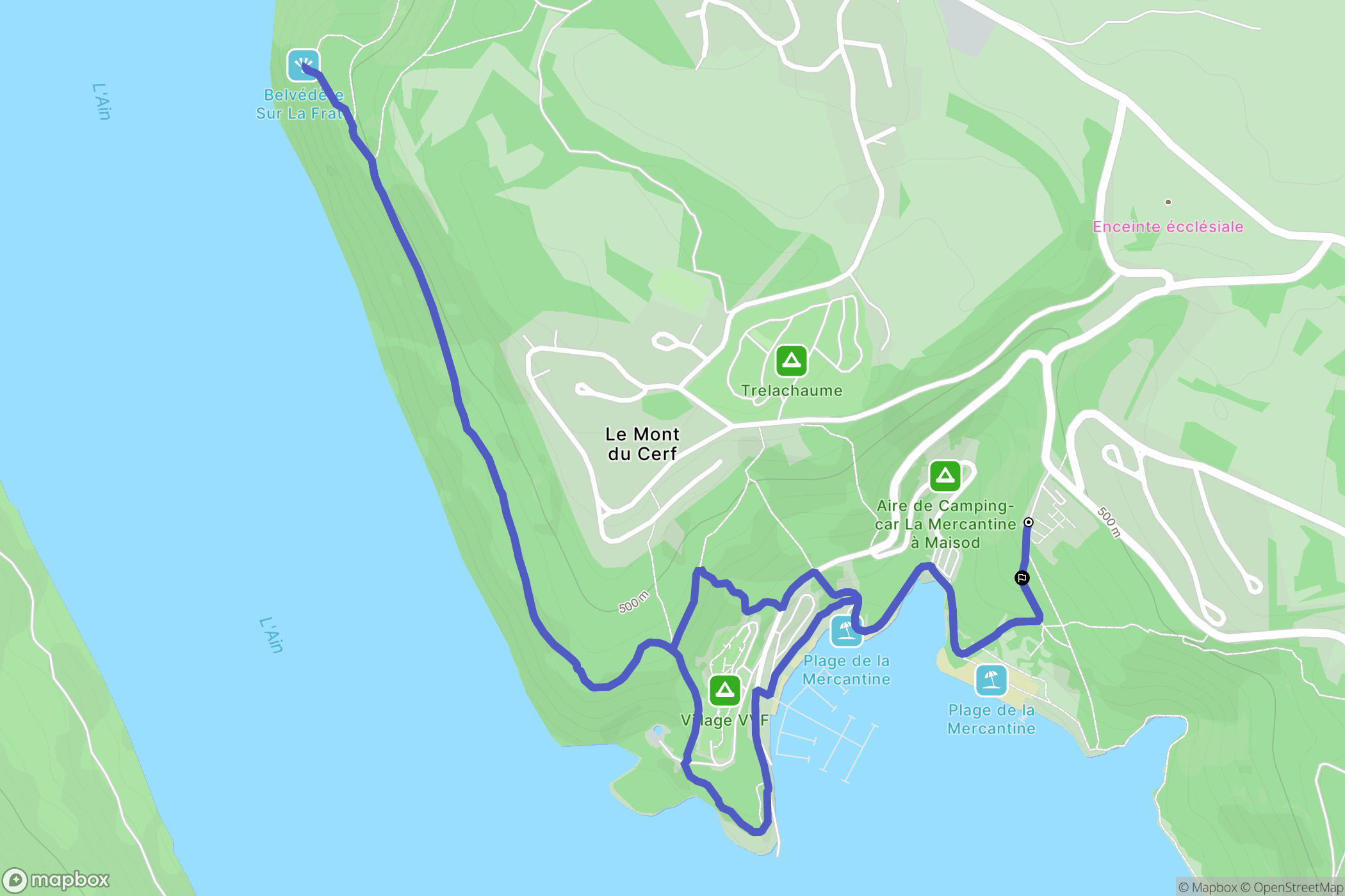 Maisod : carte du parcours de randonnée - France