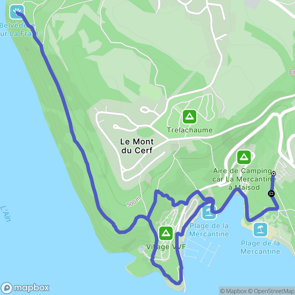 Maisod : carte du parcours de randonnée - France
