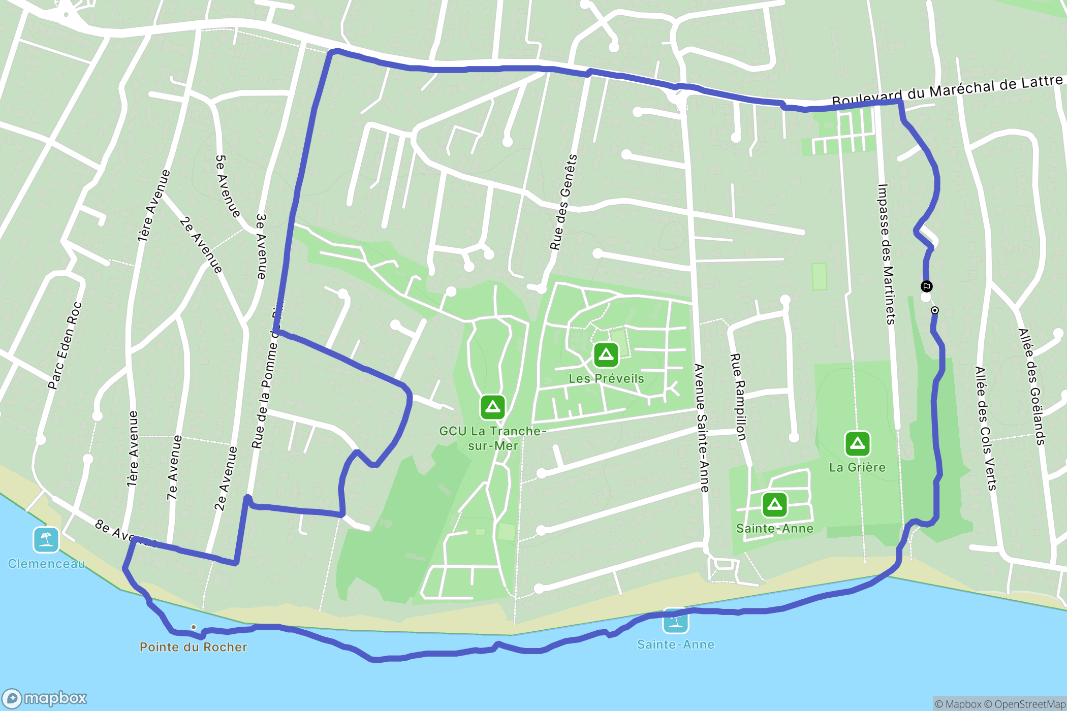 La Tranche-sur-Mer : carte du parcours de randonnée - France