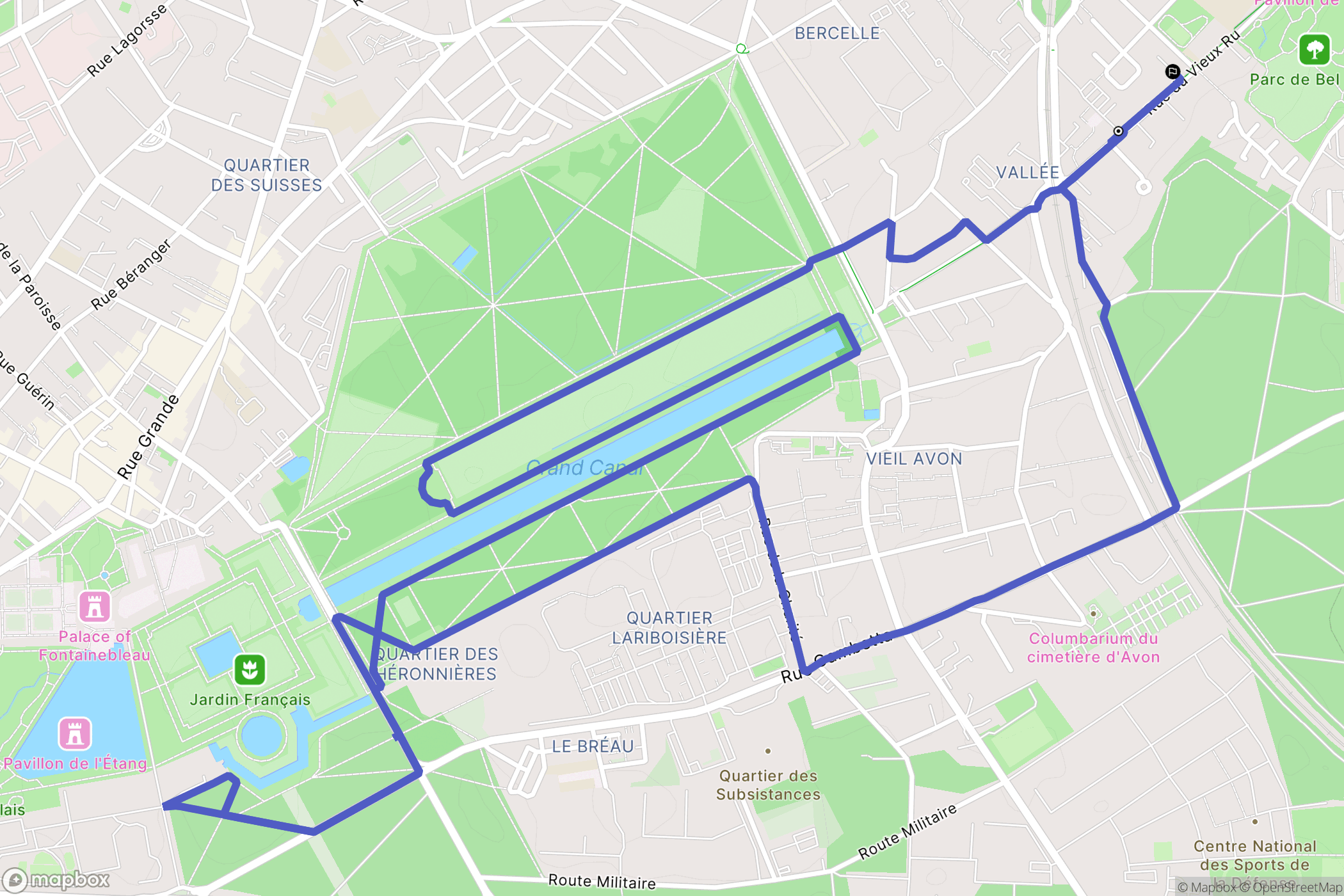 Avon : carte du parcours de randonnée - France