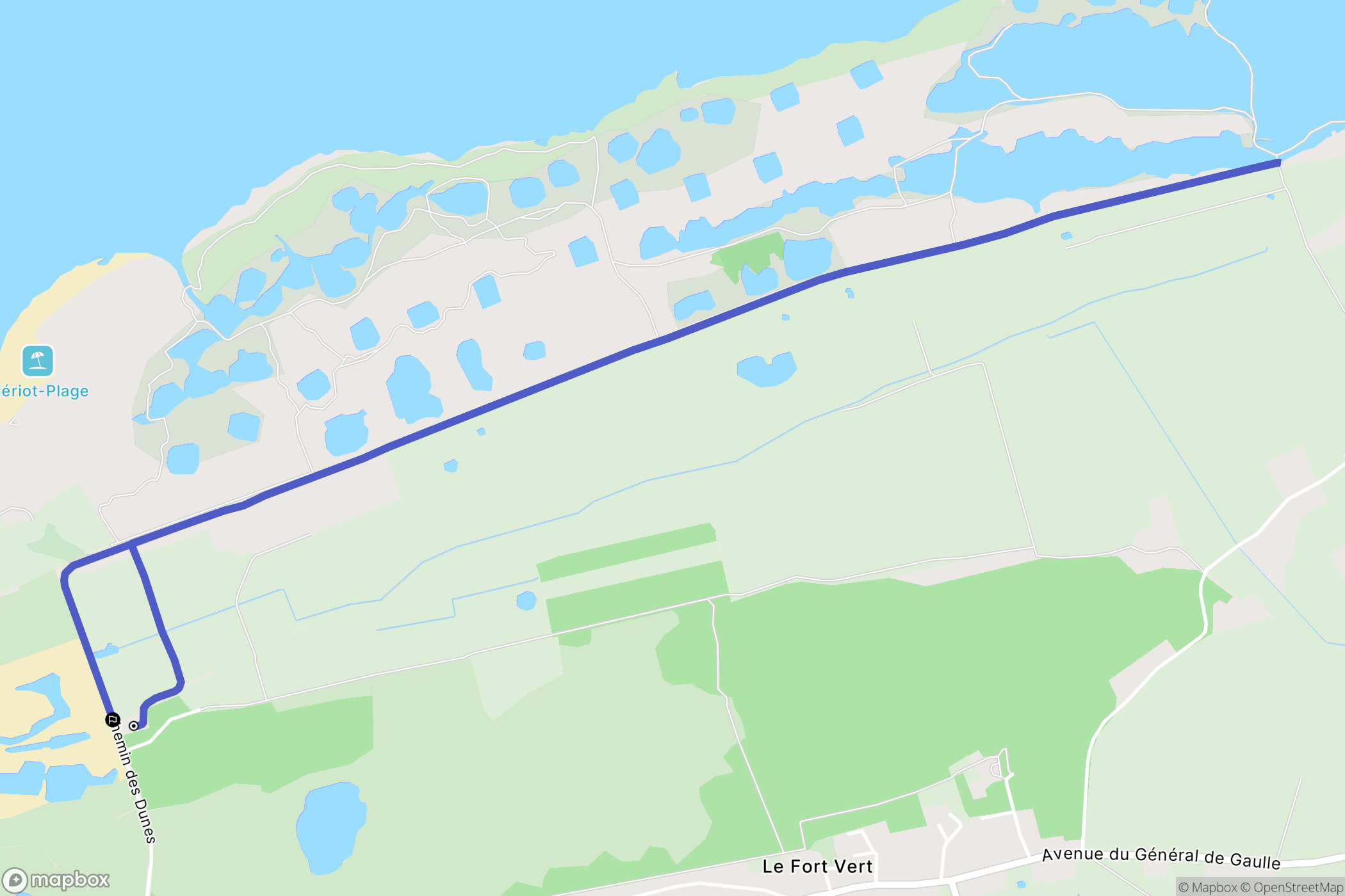 Calais : carte du parcours de randonnée - France