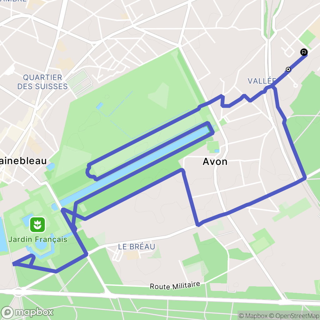 Avon : carte du parcours de randonnée - France