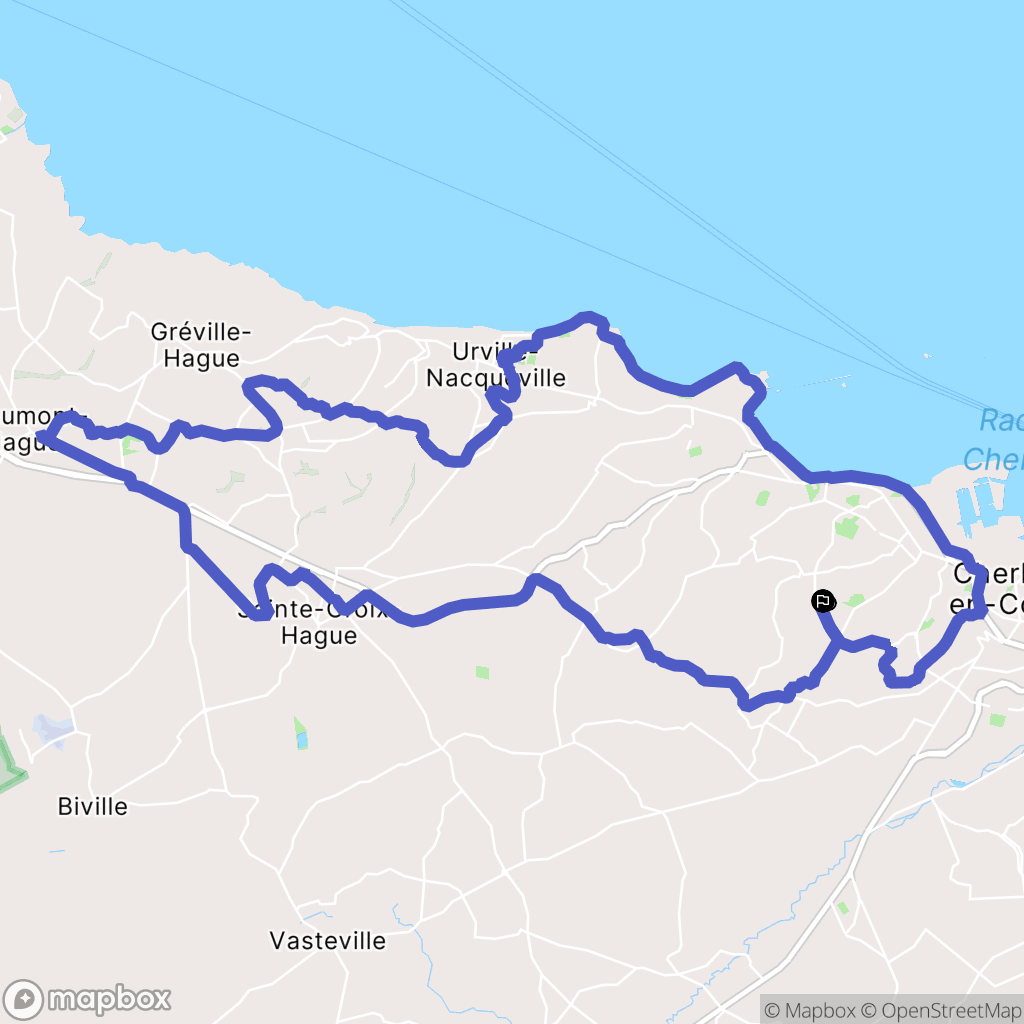 Cherbourg-en-Cotentin : carte du parcours de randonnée - France