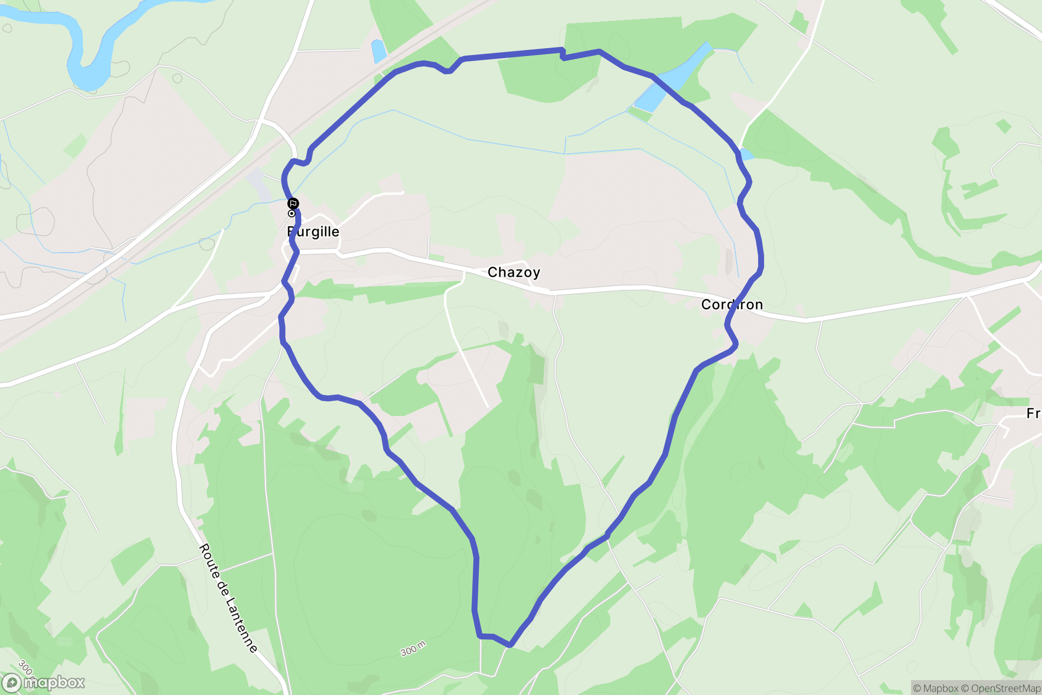 Burgille : carte du parcours de randonnée - France