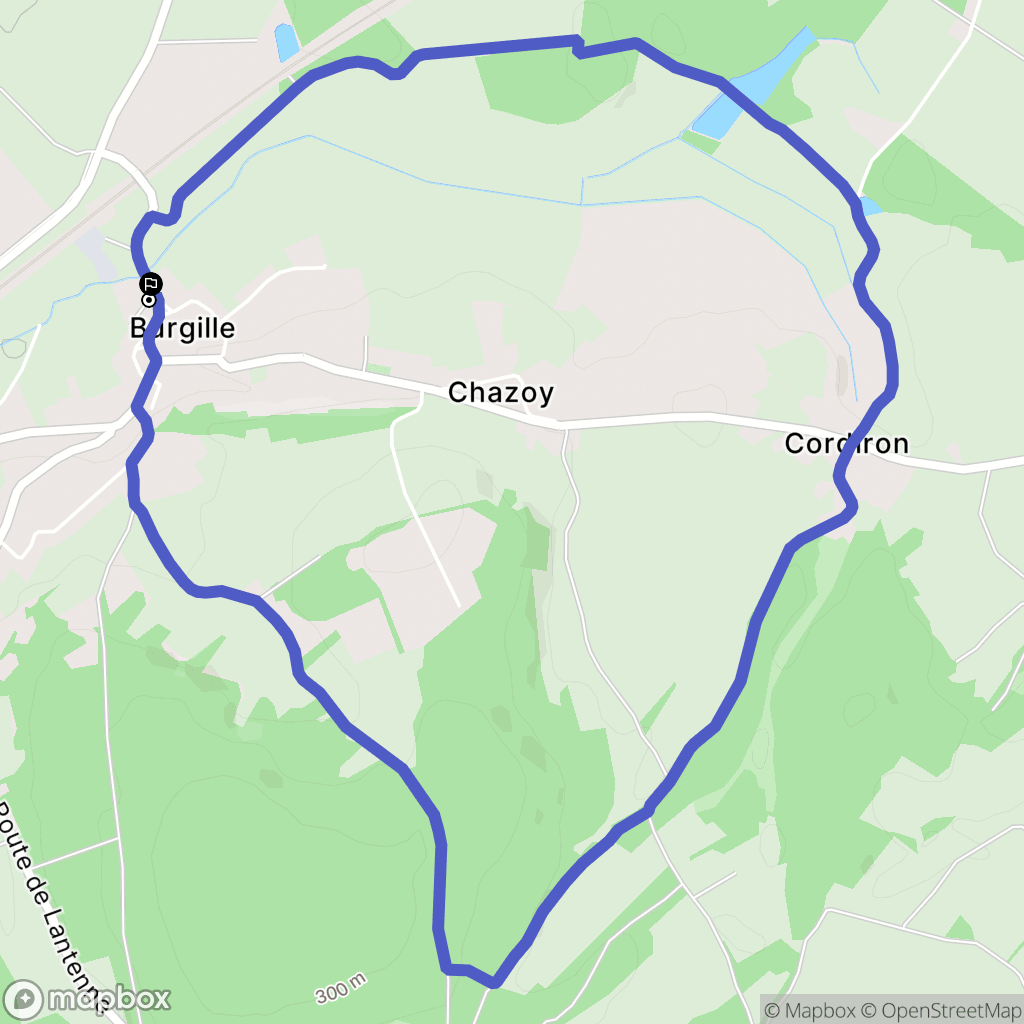 Burgille : carte du parcours de randonnée - France