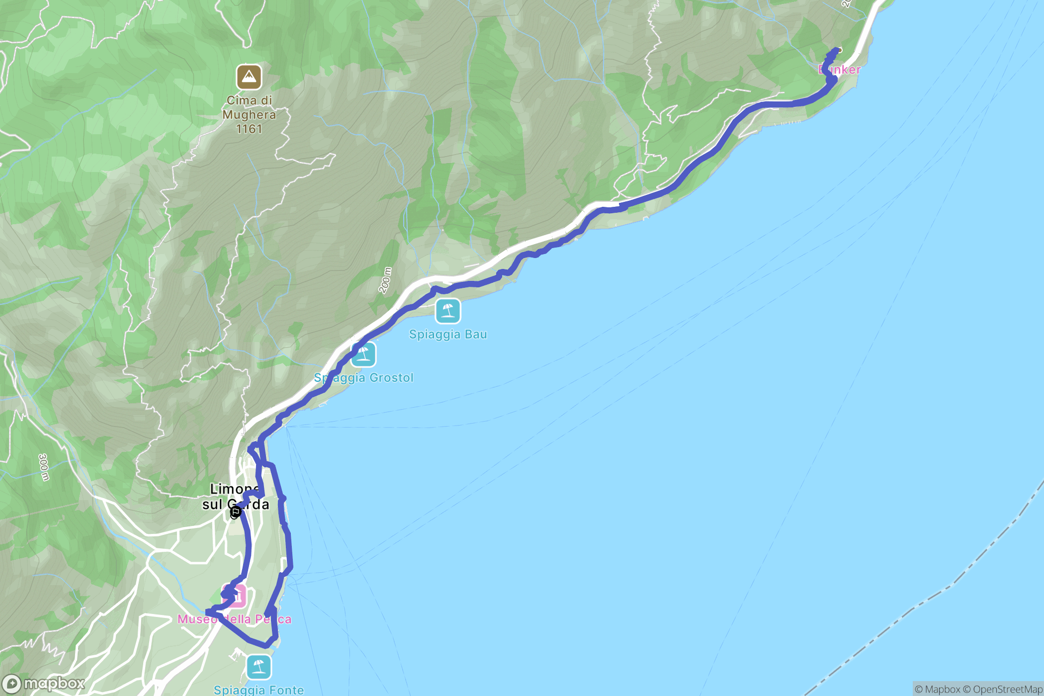 Limone Sul Garda : carte du parcours de randonnée - Italy