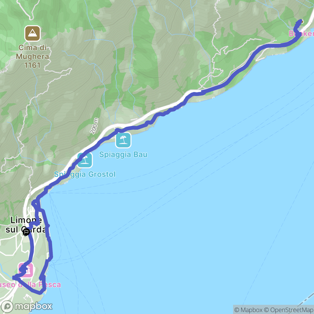 Limone Sul Garda : carte du parcours de randonnée - Italy