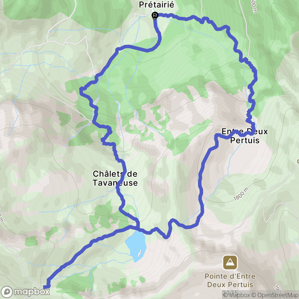 Abondance : carte du parcours de randonnée - France