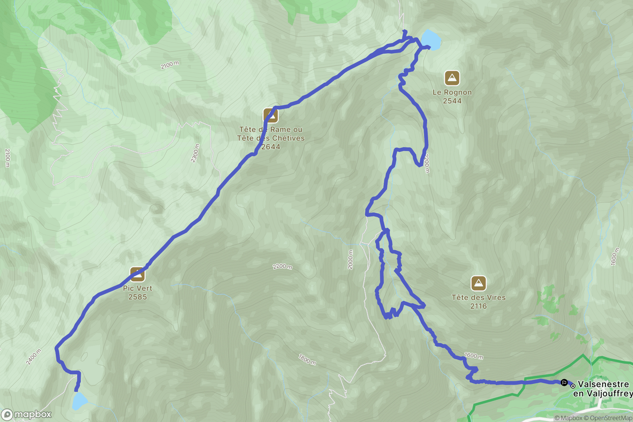 Valjouffrey : carte du parcours de randonnée - France