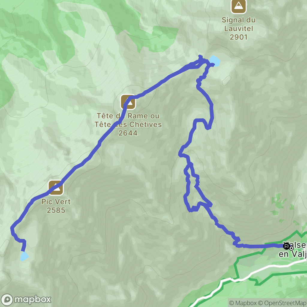 Valjouffrey : carte du parcours de randonnée - France