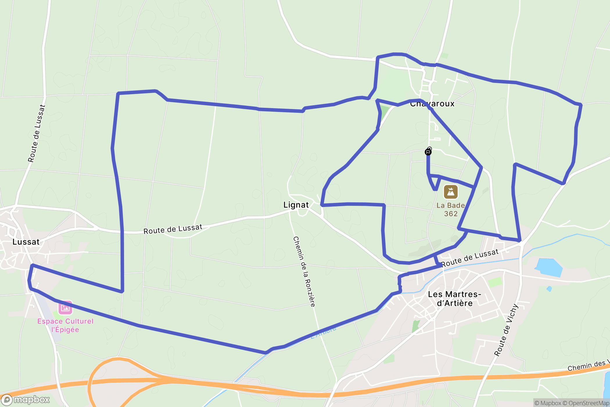 Chavaroux : carte du parcours de randonnée - France