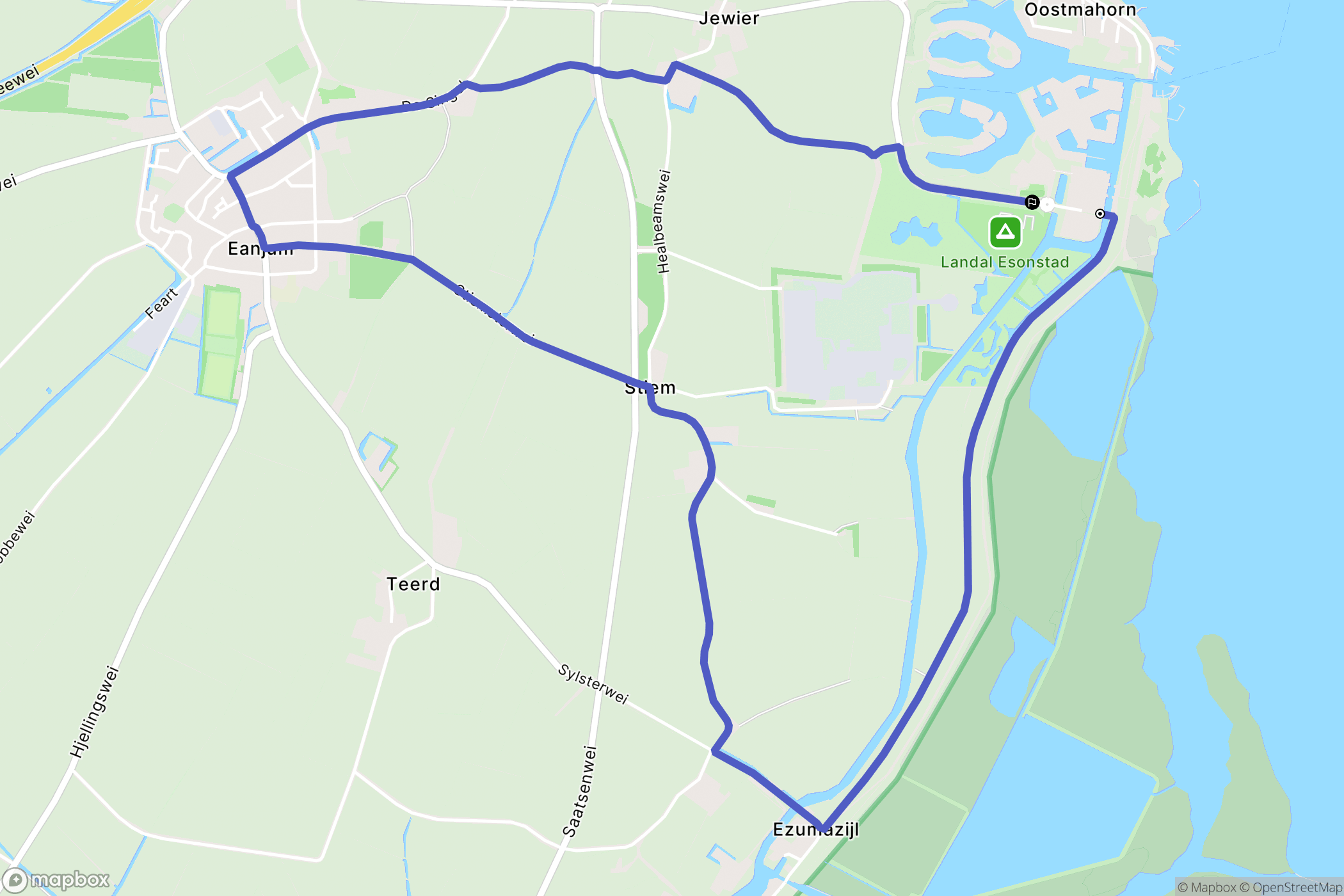 Eanjum: routekaart voor buitenactiviteiten - Netherlands
