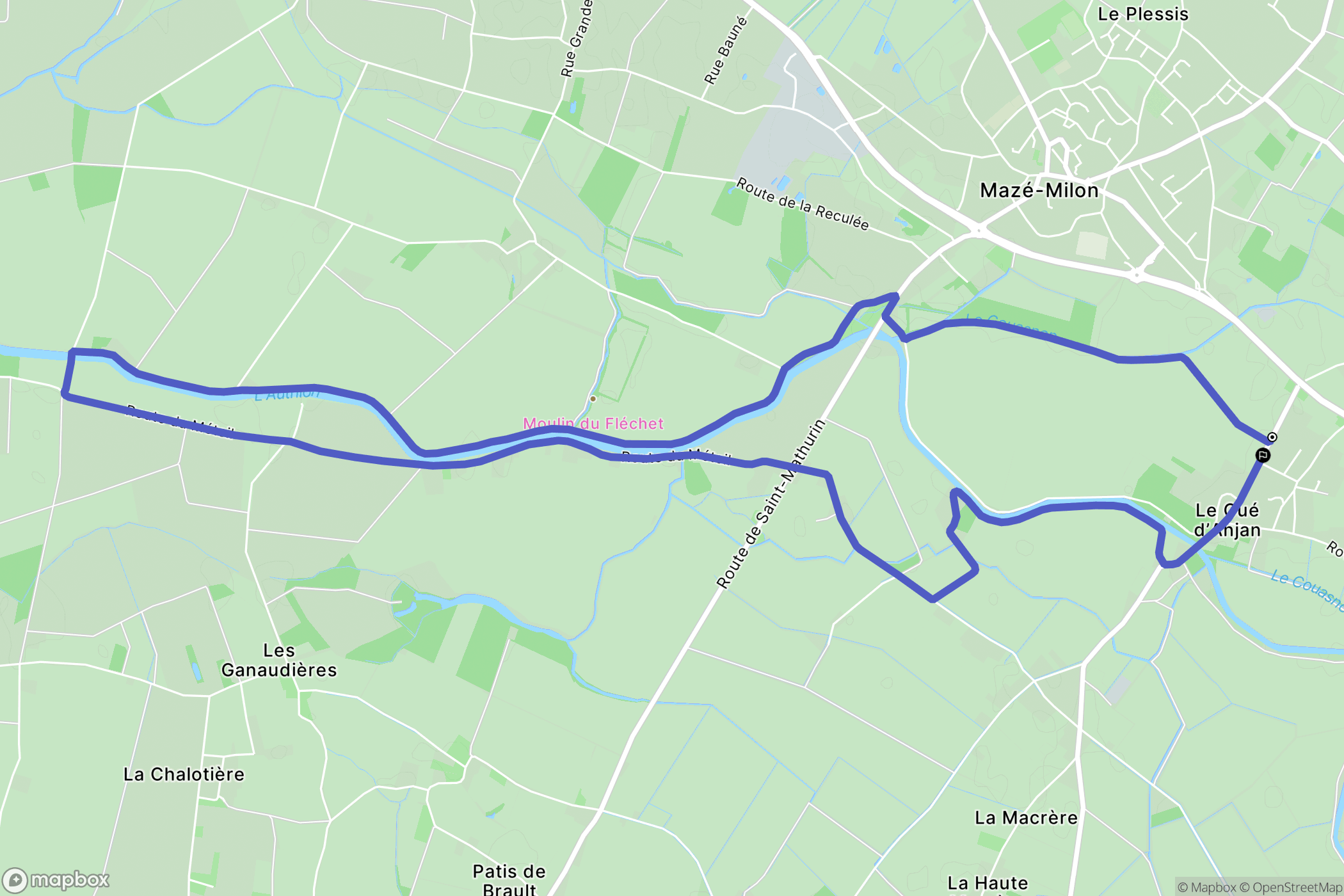 Beaufort-en-Vallée : carte du parcours de randonnée - France