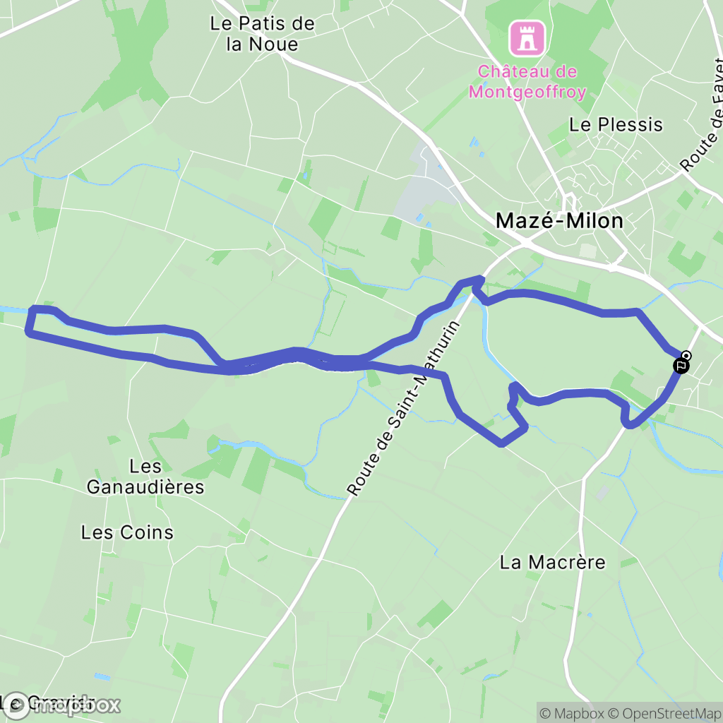 Beaufort-en-Vallée : carte du parcours de randonnée - France