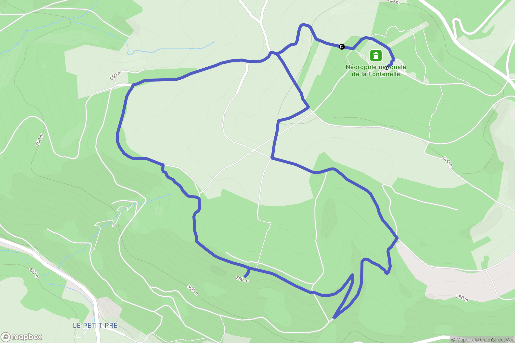 Ban-de-Sapt : carte du parcours de randonnée - France