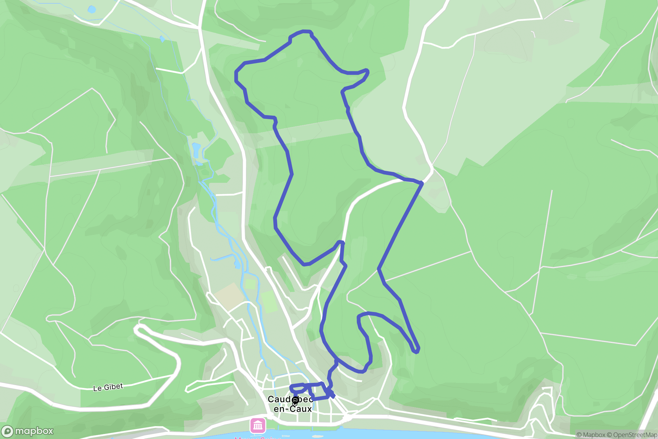 Rives-en-Seine : carte du parcours de randonnée - France